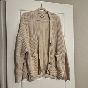 Aerie Soft Cream Open Cardigan